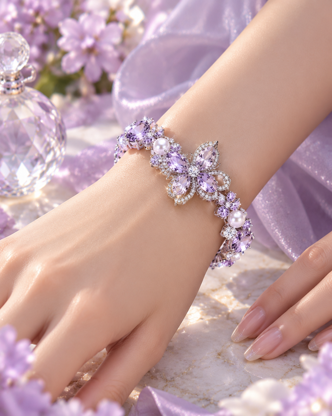 Lilac Butterfly Lumière Bracelet