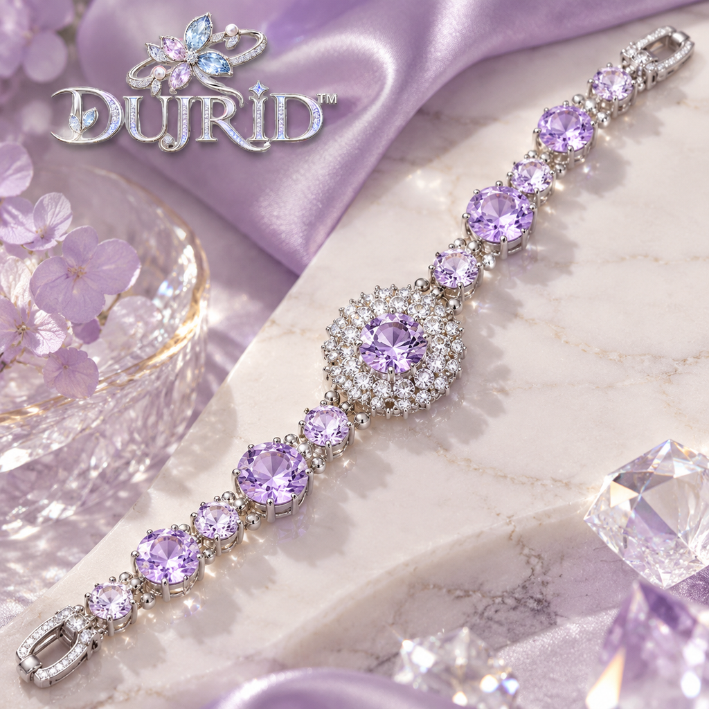 Lavender Halo Medallion Bracelet