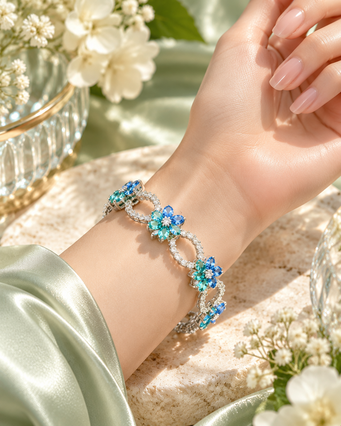 Tidal Loop Floral Bracelet