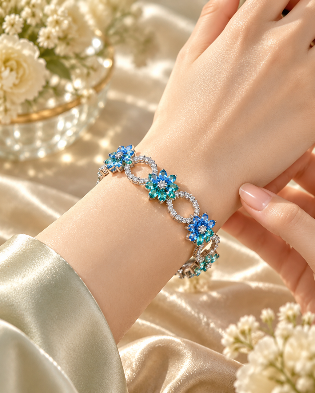 Tidal Loop Floral Bracelet