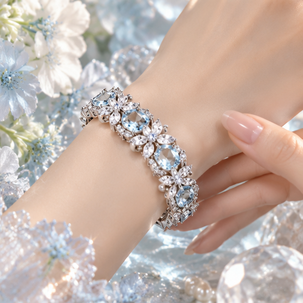 Glacial Bloom Tennis Bracelet