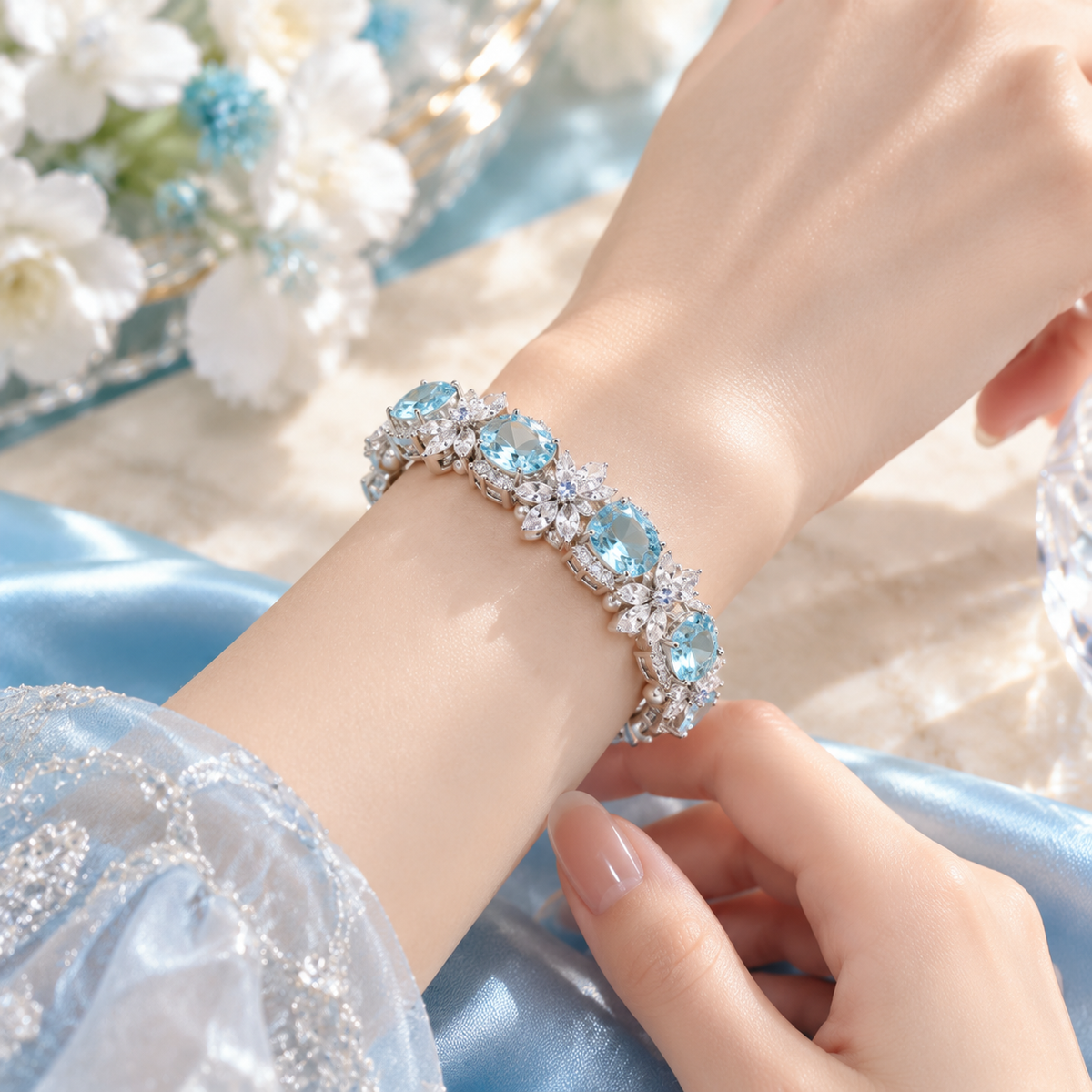 Glacial Bloom Tennis Bracelet