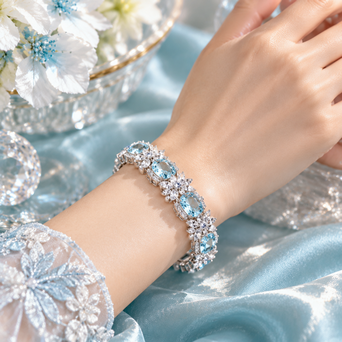 Glacial Bloom Tennis Bracelet