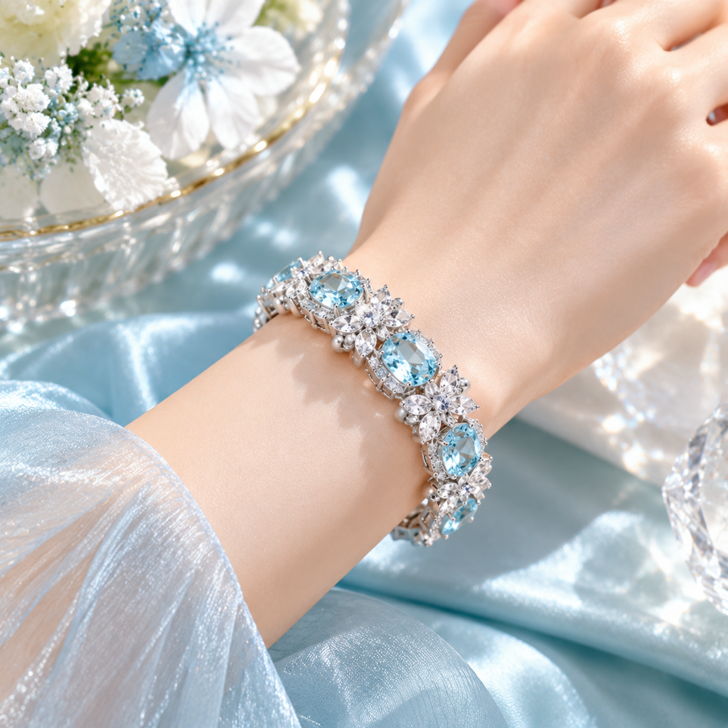 Glacial Bloom Tennis Bracelet