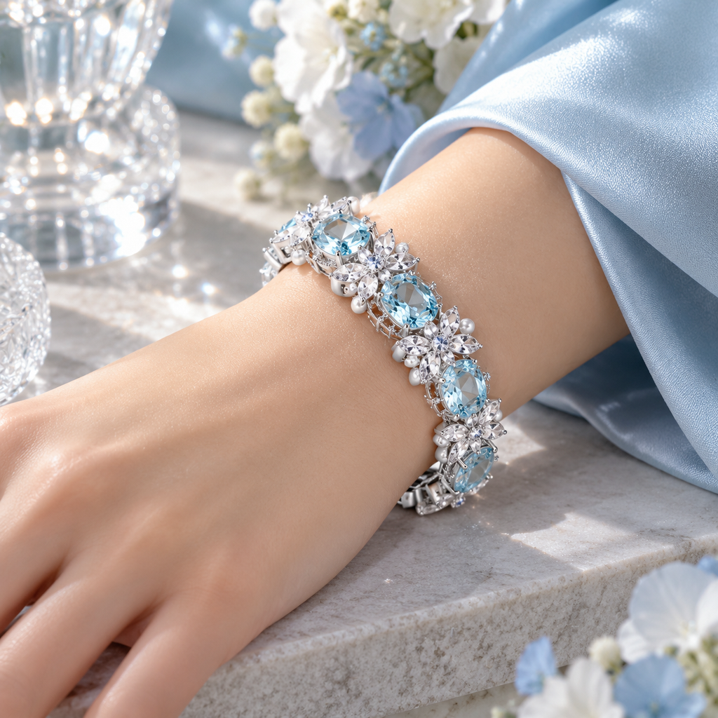 Glacial Bloom Tennis Bracelet