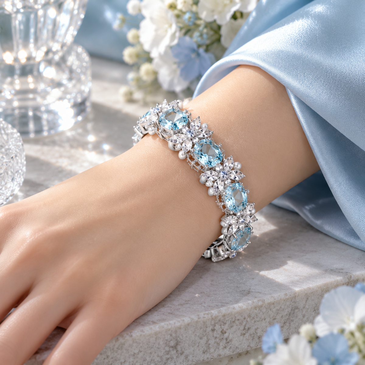 Glacial Bloom Tennis Bracelet