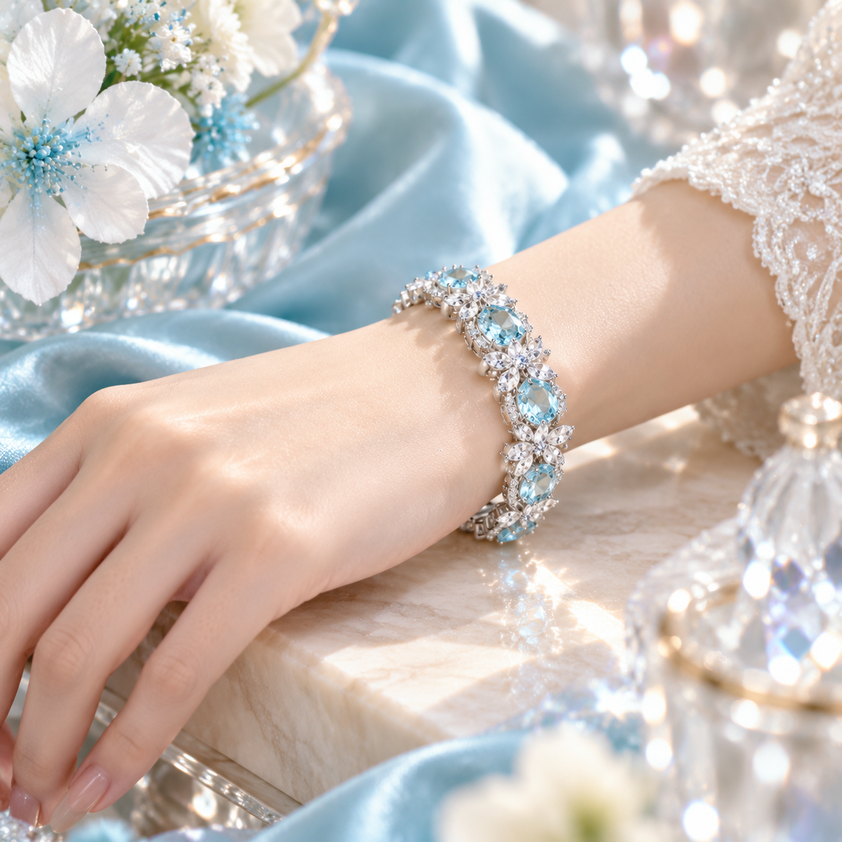 Glacial Bloom Tennis Bracelet