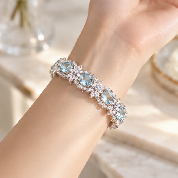 Glacial Bloom Tennis Bracelet