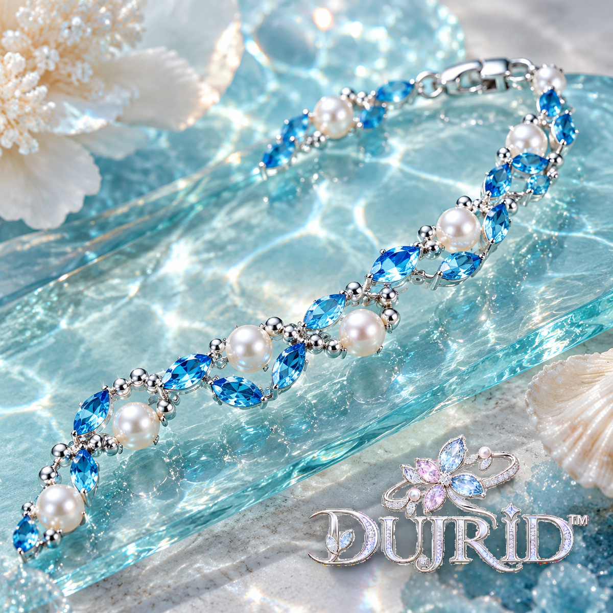 Azure Tide Pearl Link Bracelet