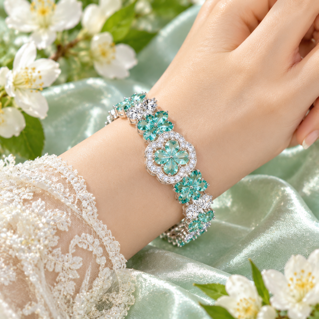 Sea Glass Clover Bracelet