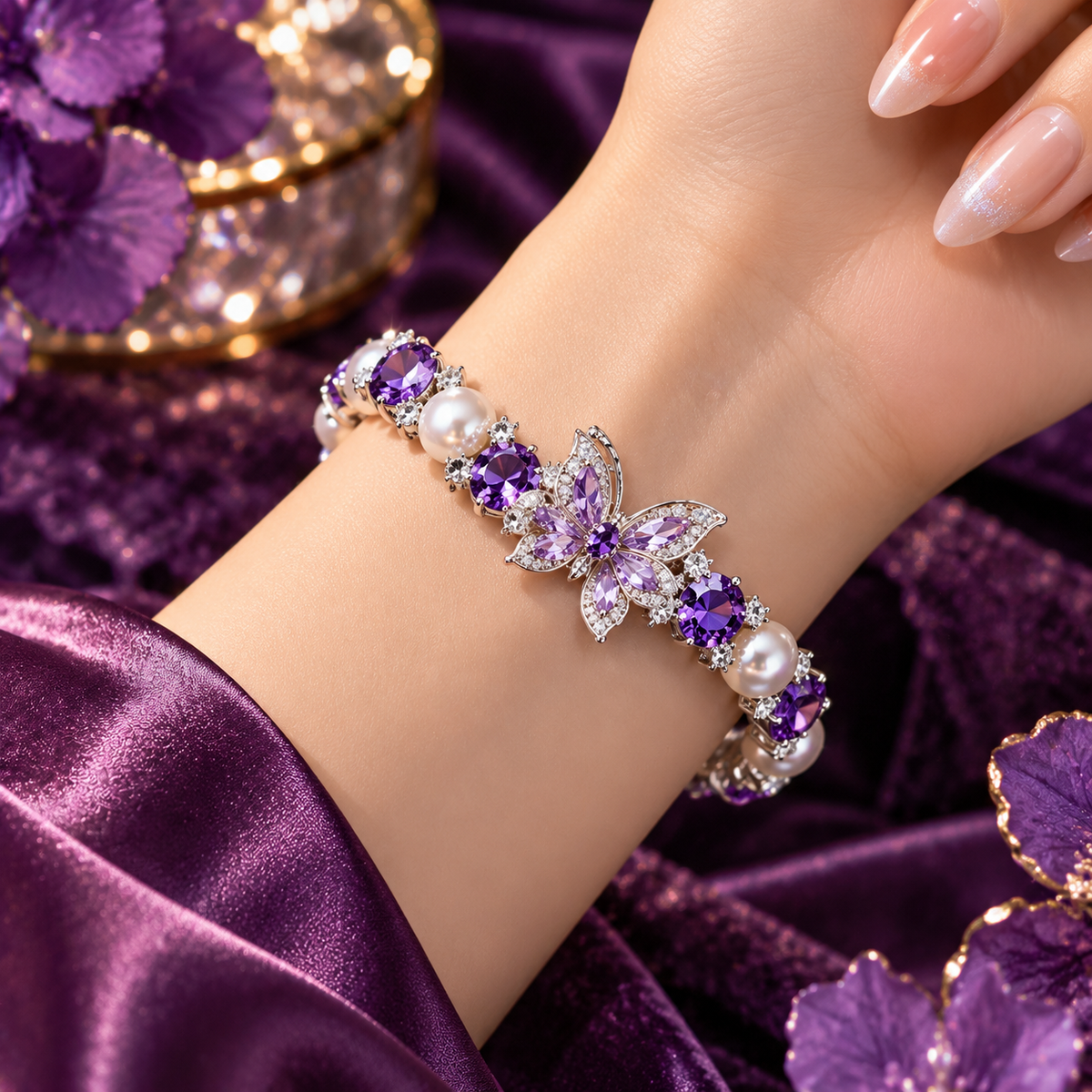 Violet Heirloom Butterfly Bracelet