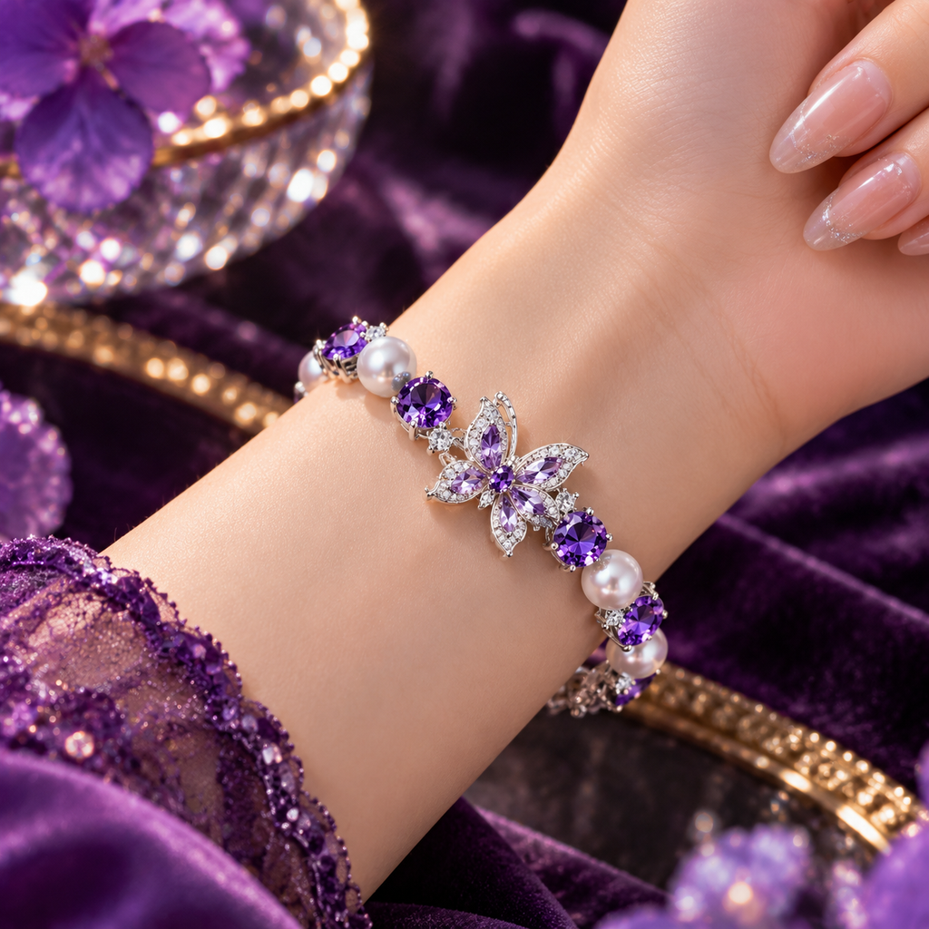 Violet Heirloom Butterfly Bracelet
