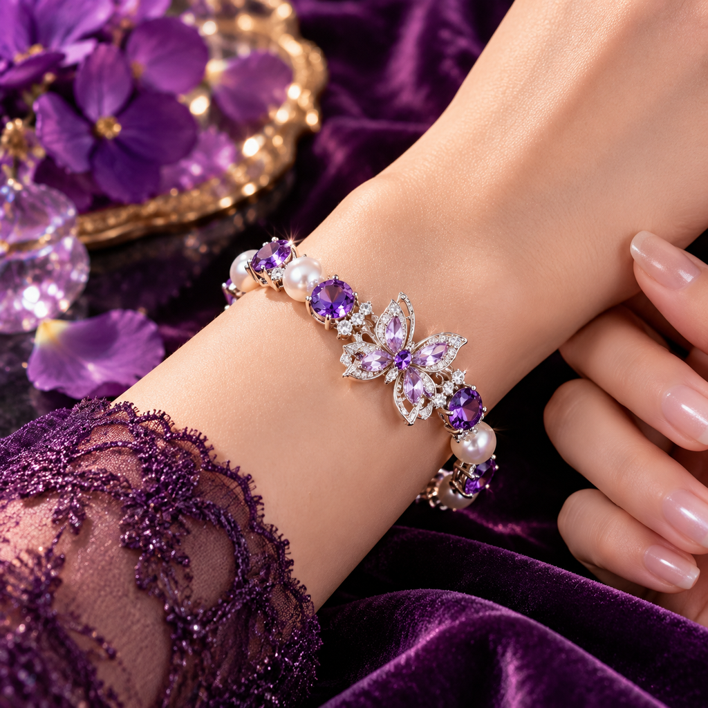 Violet Heirloom Butterfly Bracelet