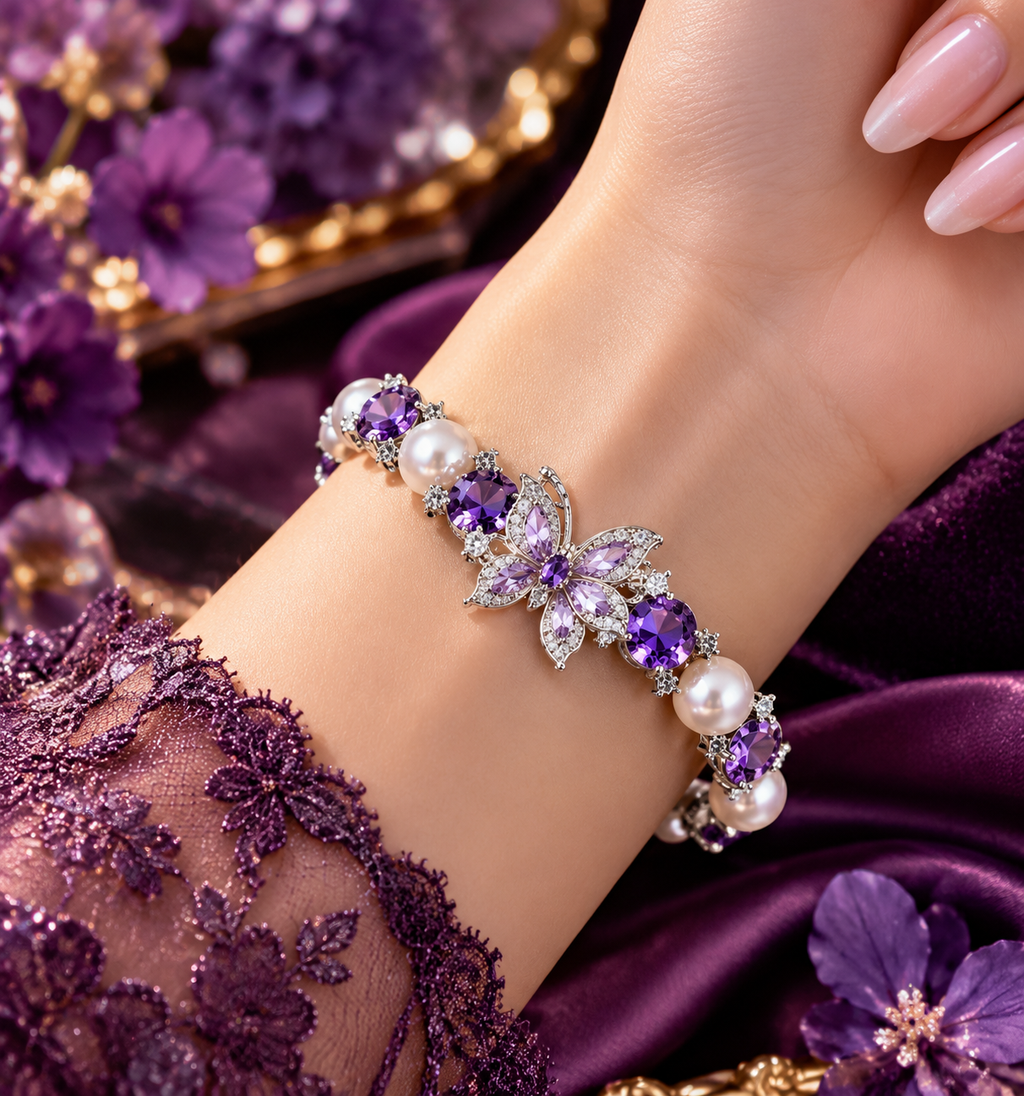 Violet Heirloom Butterfly Bracelet