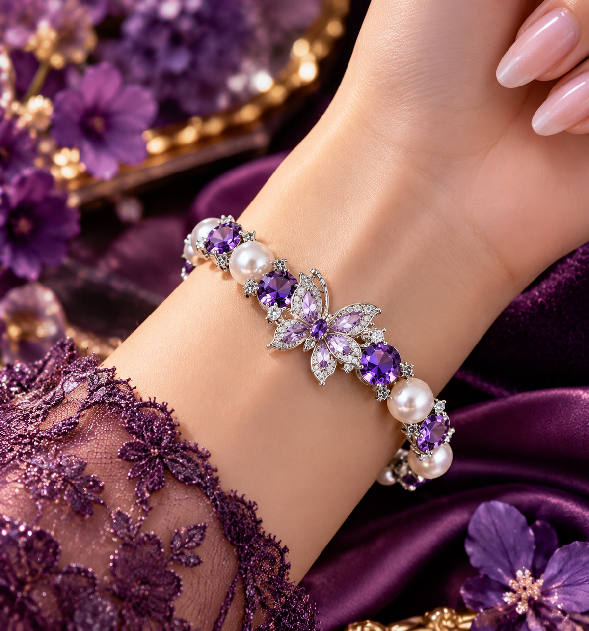 Violet Heirloom Butterfly Bracelet